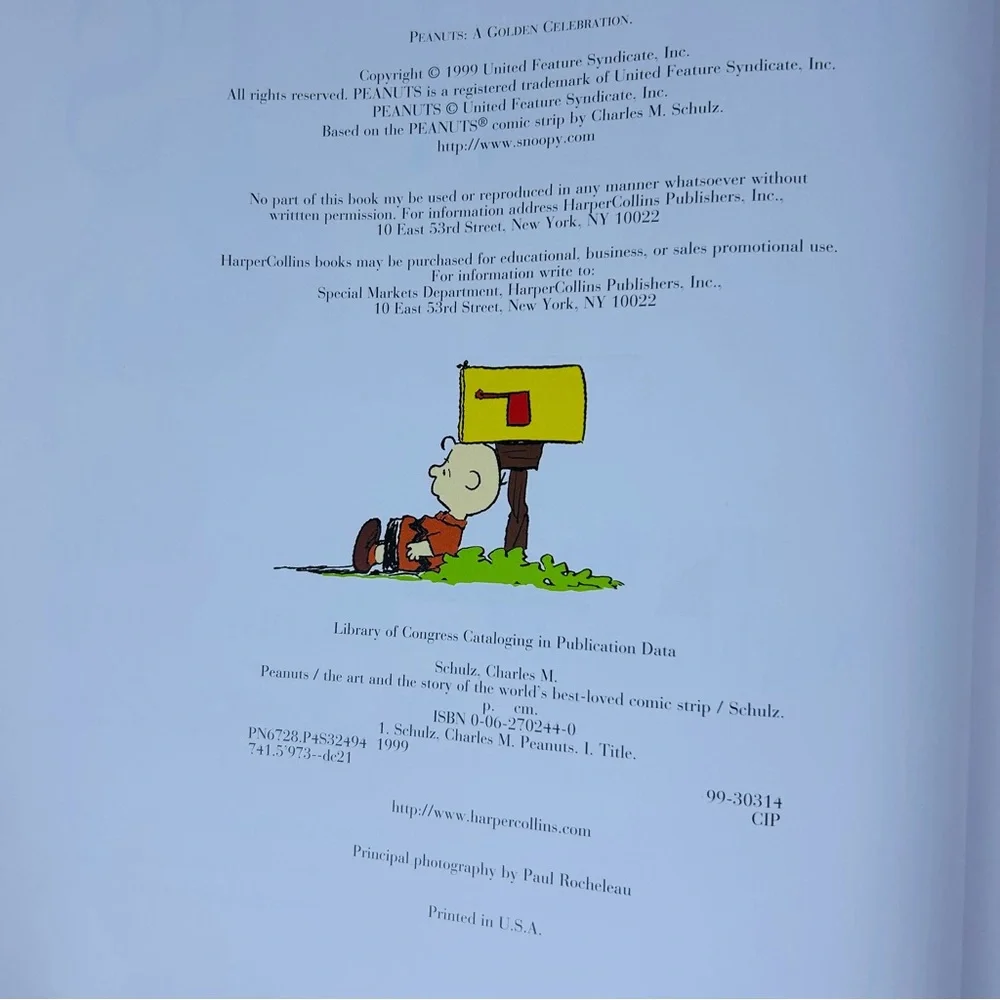 Peanuts Golden Celebration Hardcover‎ Charles Schulz Comic Collectible Gift